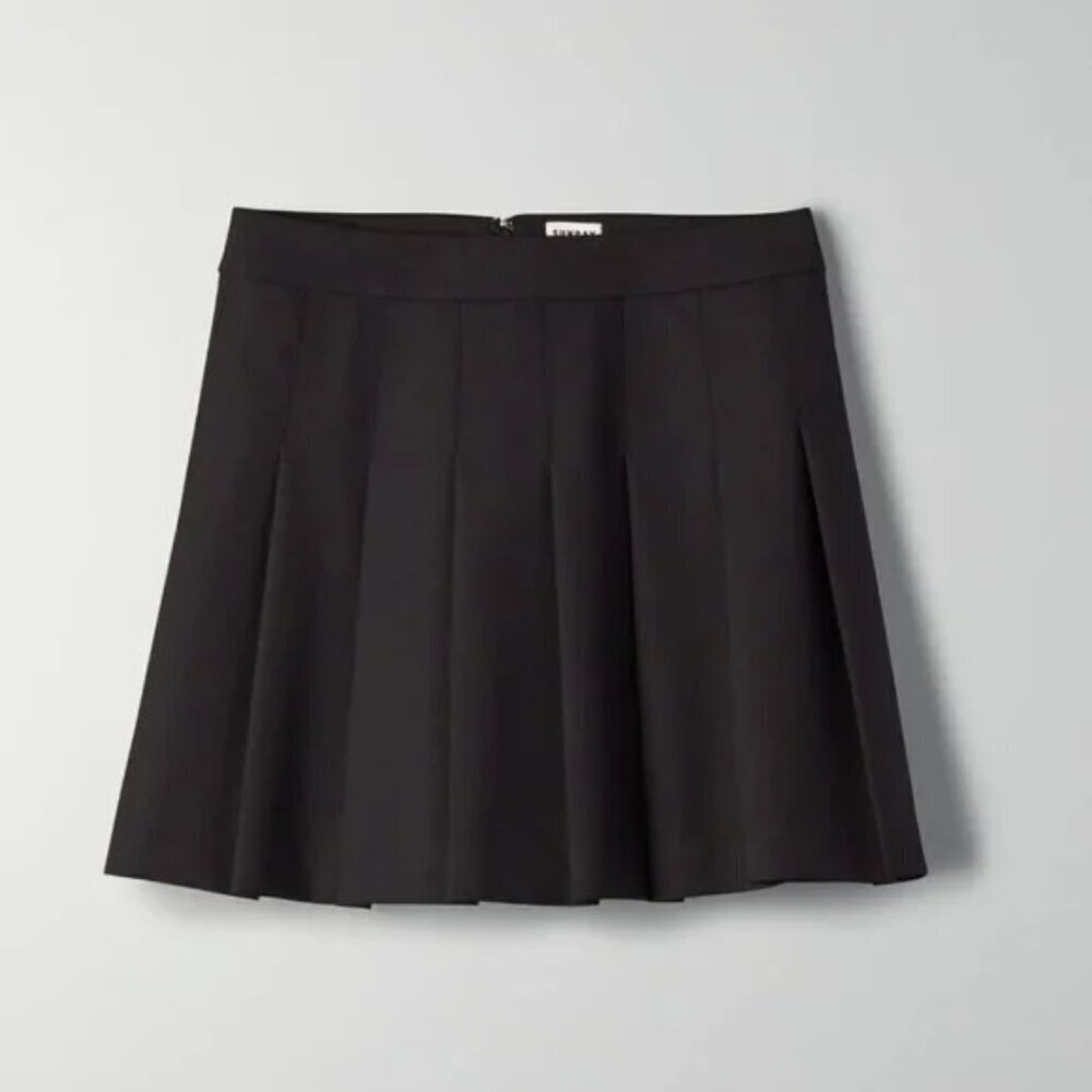 Aritzia Sunday Best Olive Micro Skirt Pleated High Rise Black Size 4 - Picture 2 of 6
